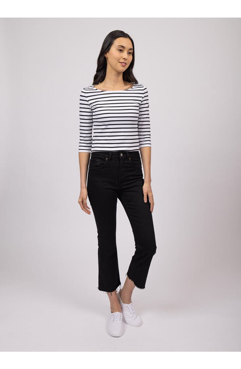 Saint James GARDE-COTE III - UV Fabric Breton Striped Top, Alternate, color, White/Black