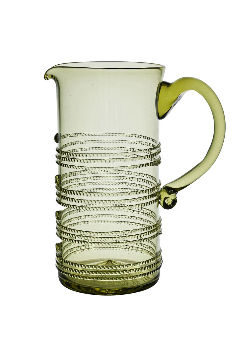 Ella Glass Pitcher, Main, color, GREEN