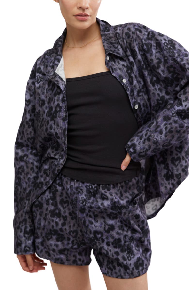 Free People Early Morning Cotton Shorts Pajamas, Main, color, Evening Combo