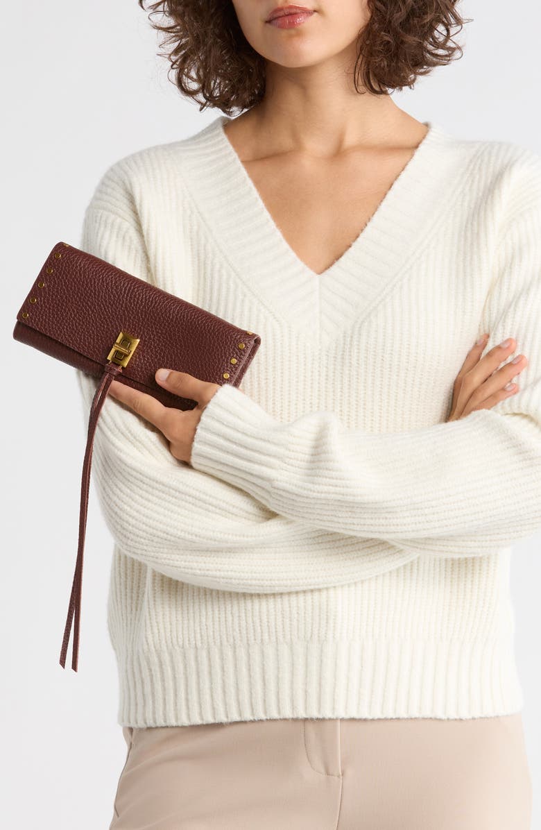 Rebecca Minkoff Darren Leather Continental Wallet, Alternate, color, Cherrywood