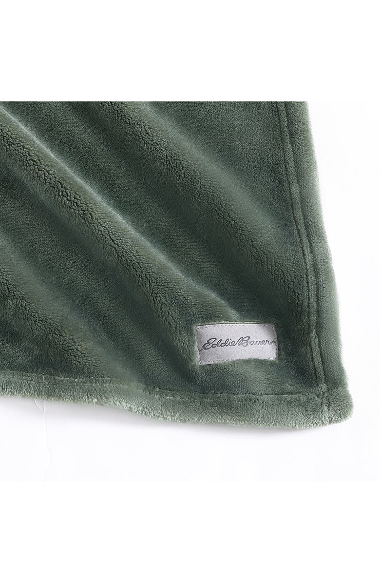 Eddie Bauer Ultra Lux Plush Solid Throw Blanket, Alternate, color, Dark Green