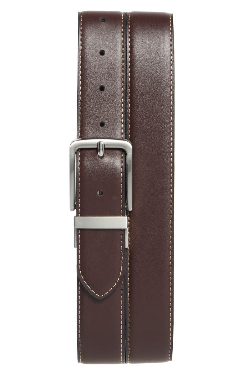 Steve Madden Casual Leather Belt, Alternate, color, Black/ Brown