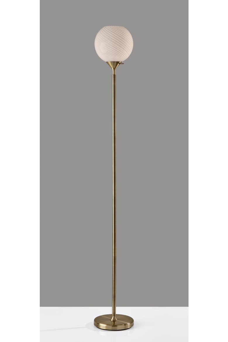 Swirl Antiqued Brass Torchiere Floor Lamp, Alternate, color, ANTIQUE BRASS