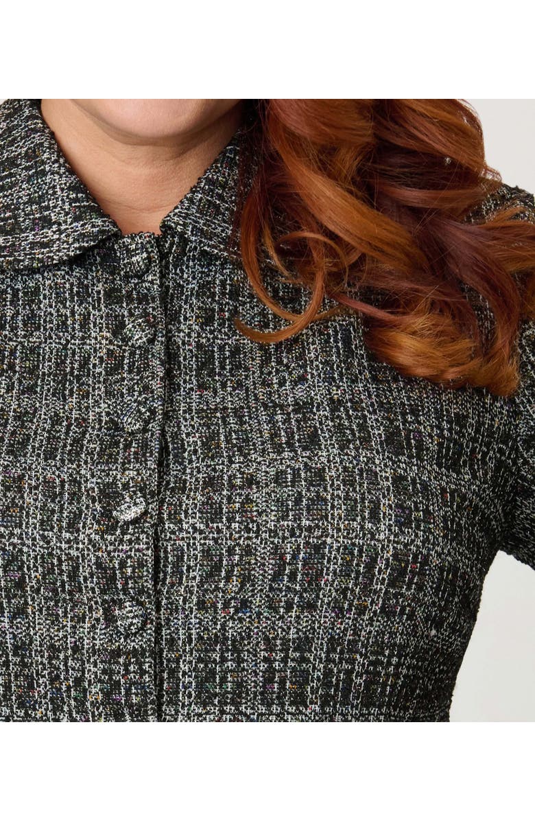 Unique Vintage Plus Size Boucle Peplum Jacket, Alternate, color, Black Boucle