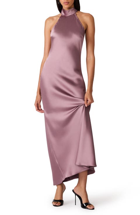Lara Satin Bias Cut Maxi Dress