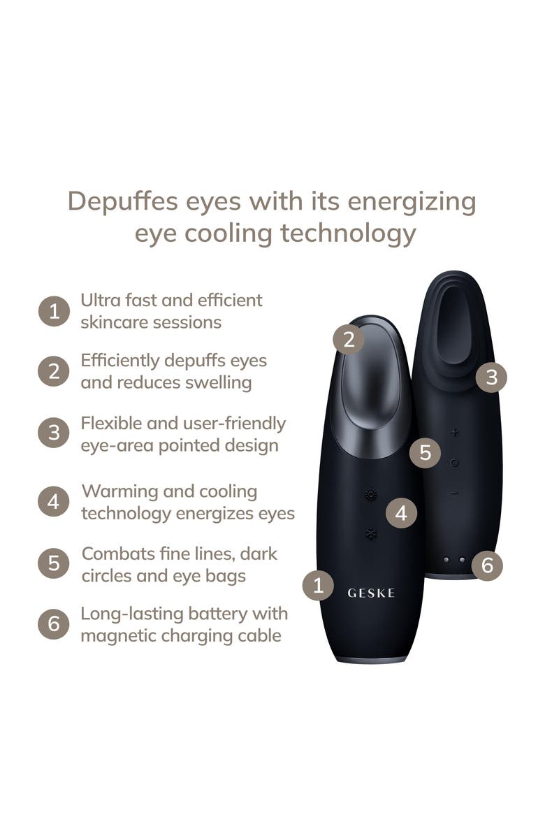 GESKE SmartAppGuided Warm & Cool Eye Energizer | 6 in 1, Alternate, color, Black