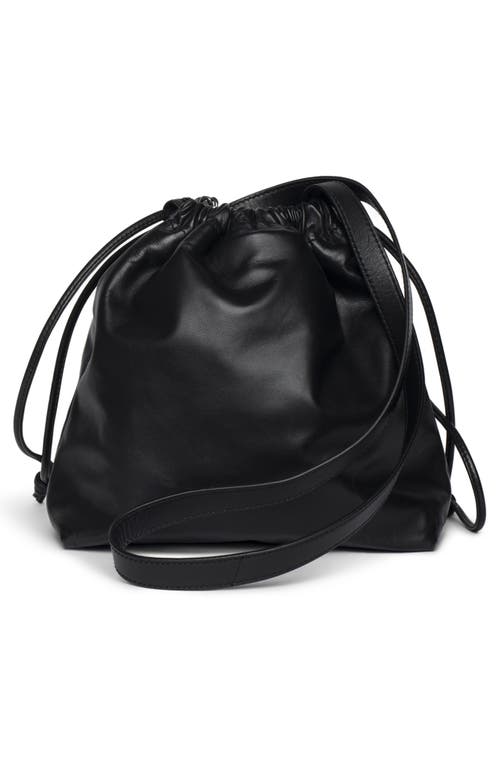 Zadig & Voltaire Rock Today Smooth Lambskin Leather Bucket Bag In Black