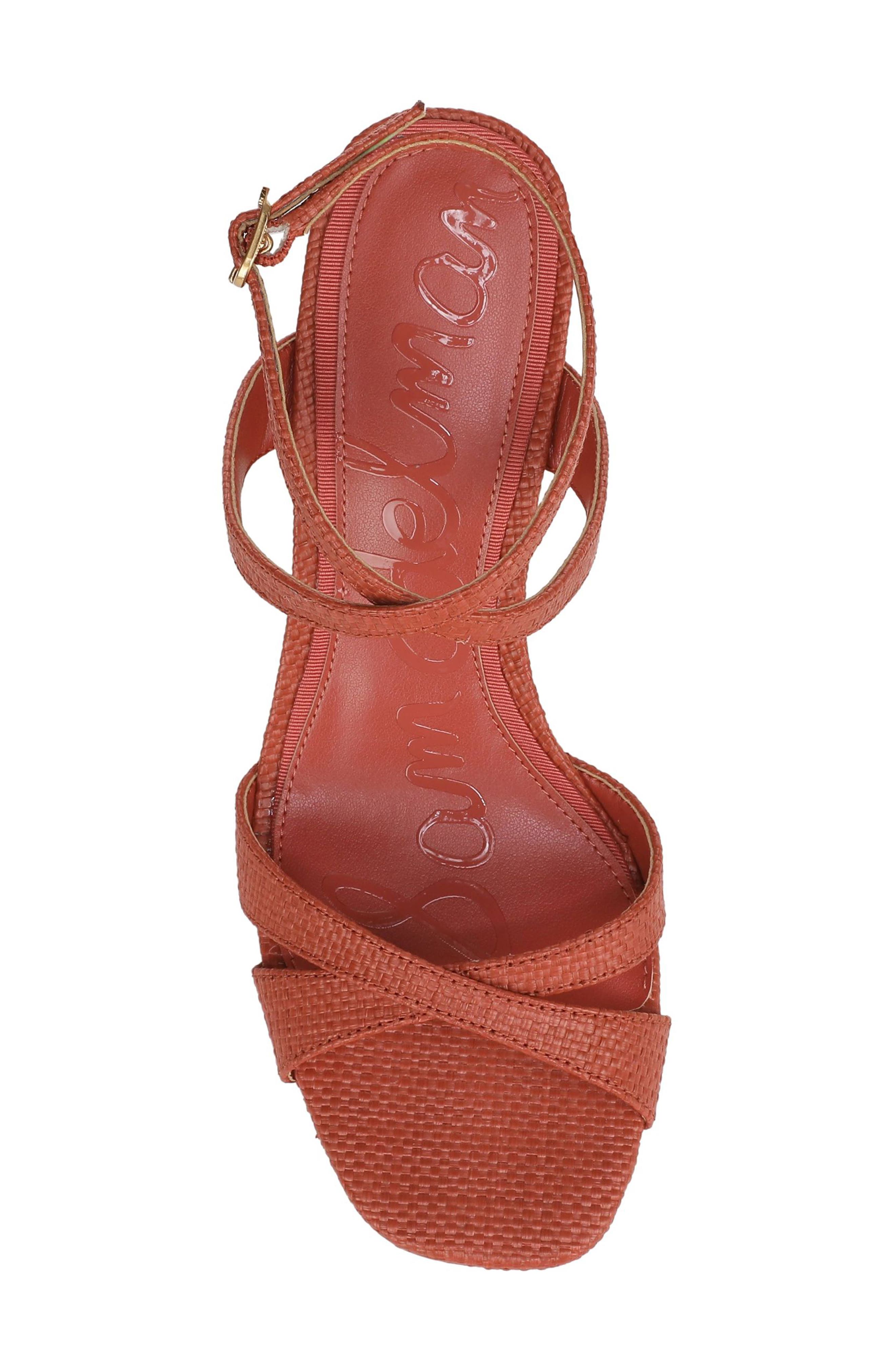 Davi Ankle Strap Wedge Sandal, Alternate, color, CORAL CLAY