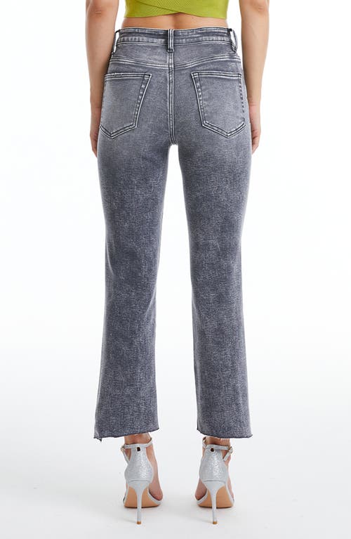 Bayeas Tulip Hem High Waist Crop Slim Straight Leg Jeans In Gray