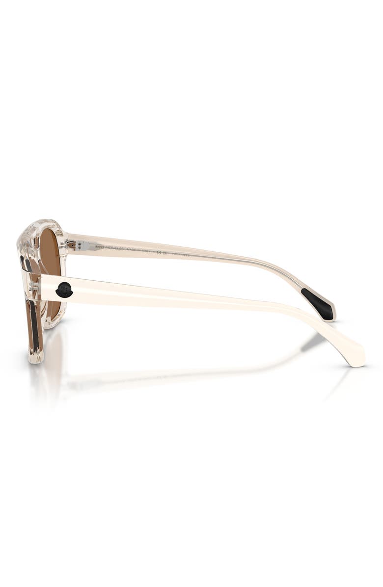 Moncler Vantos 56mm Polarized Mirrored Pillow Sunglasses, Alternate, color, Butter / Brown Mirror Gold