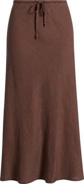 Marine Layer Avery Linen Blend Midi Skirt