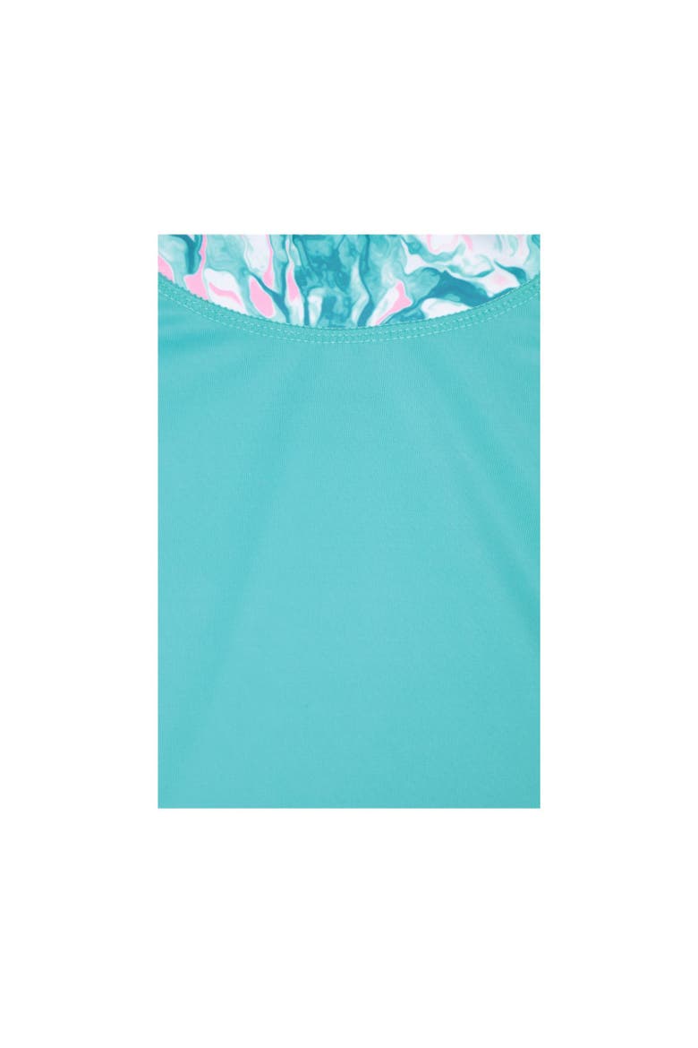 Childrens/Kids Marble Effect Long-Sleeved Rash Guard, Alternate, color, Turquoise