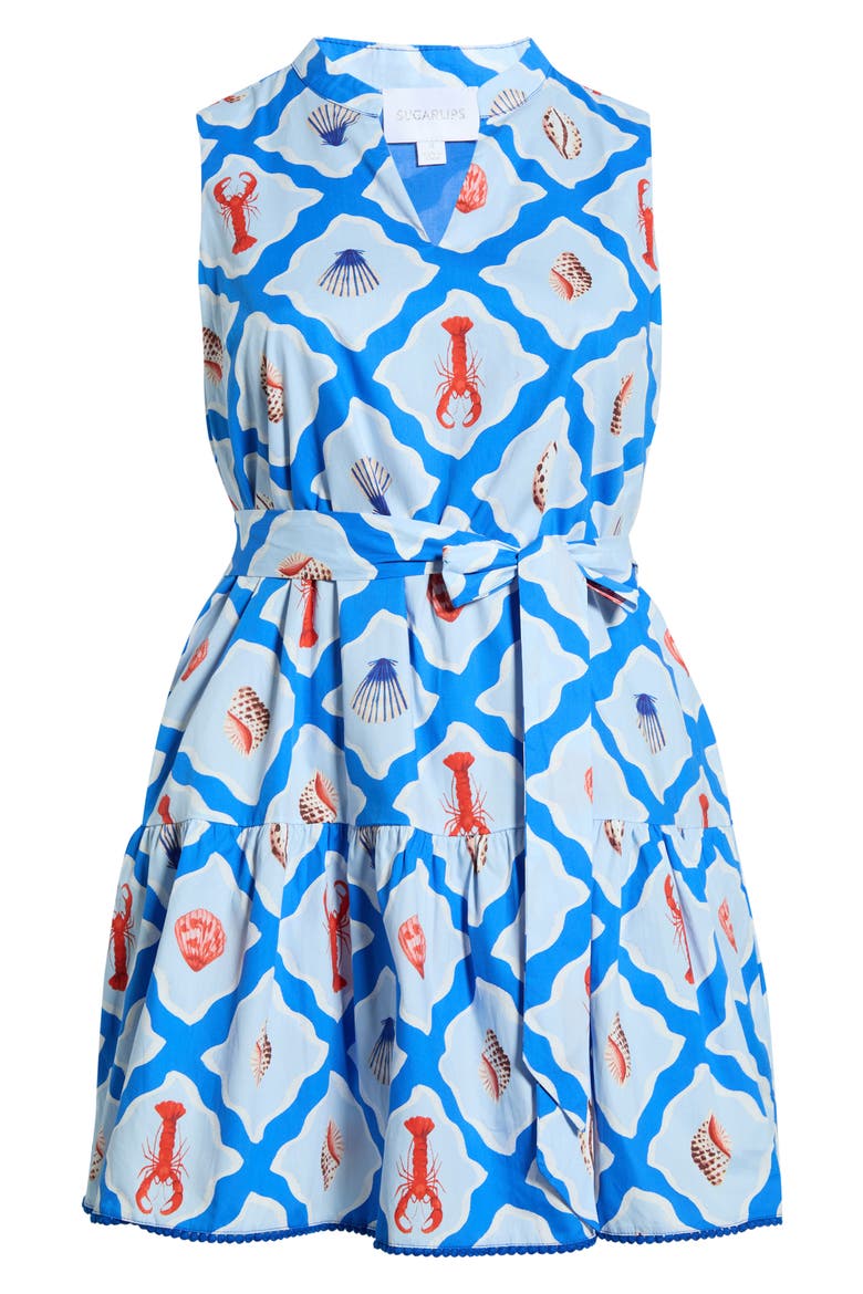 Lobster Bay Sleeveless Minidress, Alternate, color, WHTE BLUE-MULTI