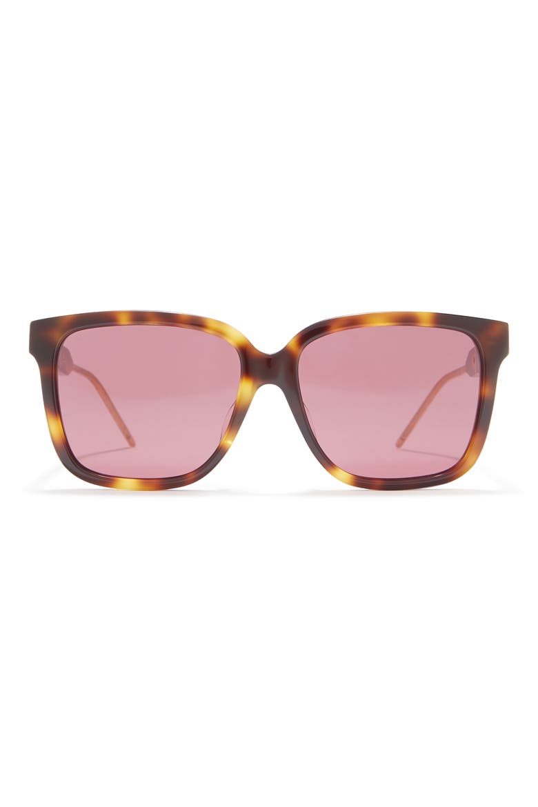 59mm Square Sunglasses, Main, color, HAVANA