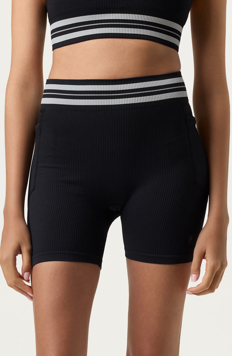 FILA Lucky Ace Seamless High Waist Pocket Bike Shorts, Main, color,