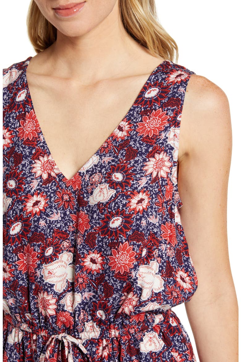 Sleeveless Popover Dress, Alternate, color, NAVY DUSK DENA FLORAL