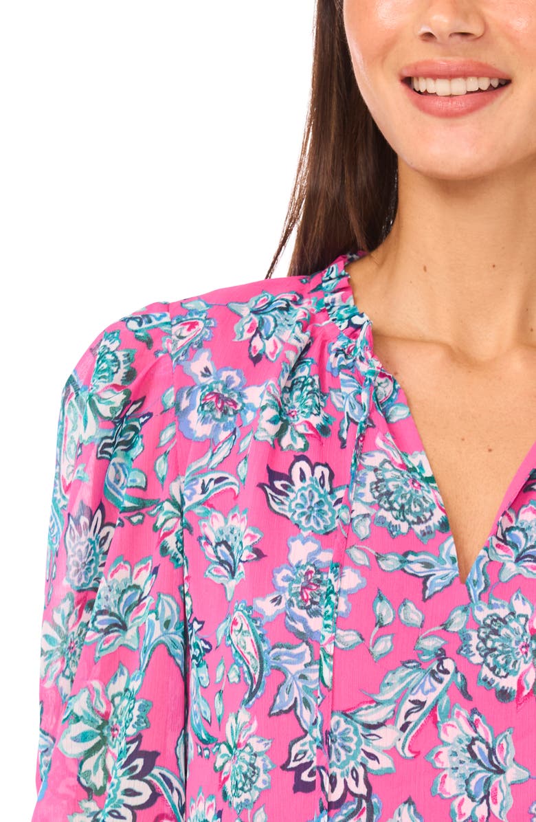 CeCe Split Neck Top, Alternate, color, Legacy Pink