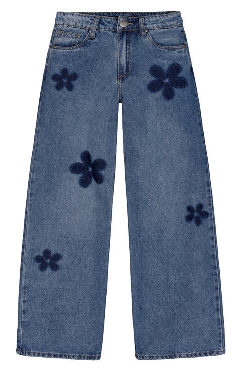 Kids' Kate Floral Baggy Leg Jeans