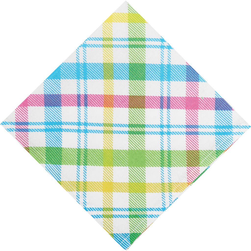 C & F Home C&f Home Easter Spring Blossom Pastels Plaid Printed Cloth Napkins Set Of 6 In Multi