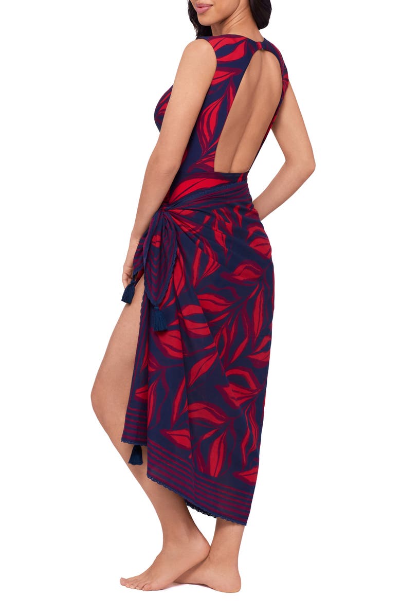 Magicsuit<sup>®</sup> Rossobleu Cotton Cover-Up Pareo, Alternate, color, Blue Multi