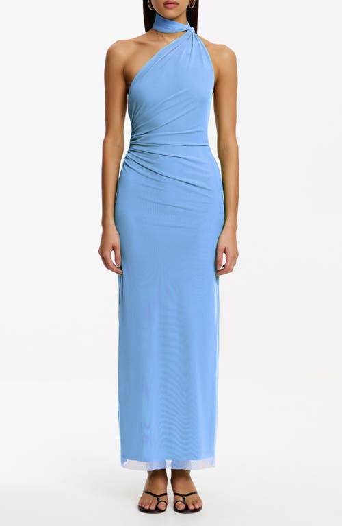 Significant Other Avni Asymmetric Halter Neck Mesh Gown in Cornflower at Nordstrom, Size 10