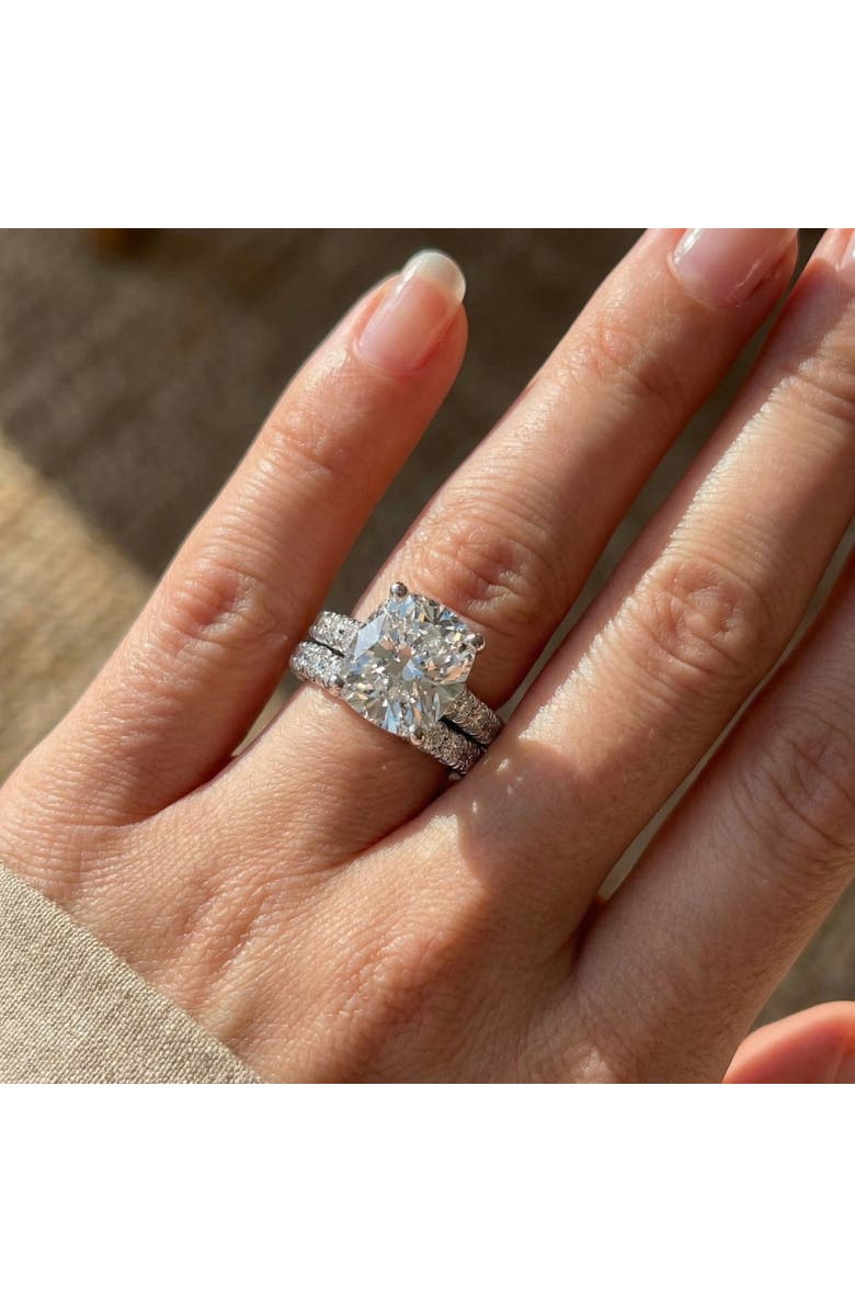 Bliss Diamond Certified 4Ct Cushion Diamond Engagement Wedding Ring Set 14k Gold/PT Lab Grown, Alternate, color, 14K Yellow Gold