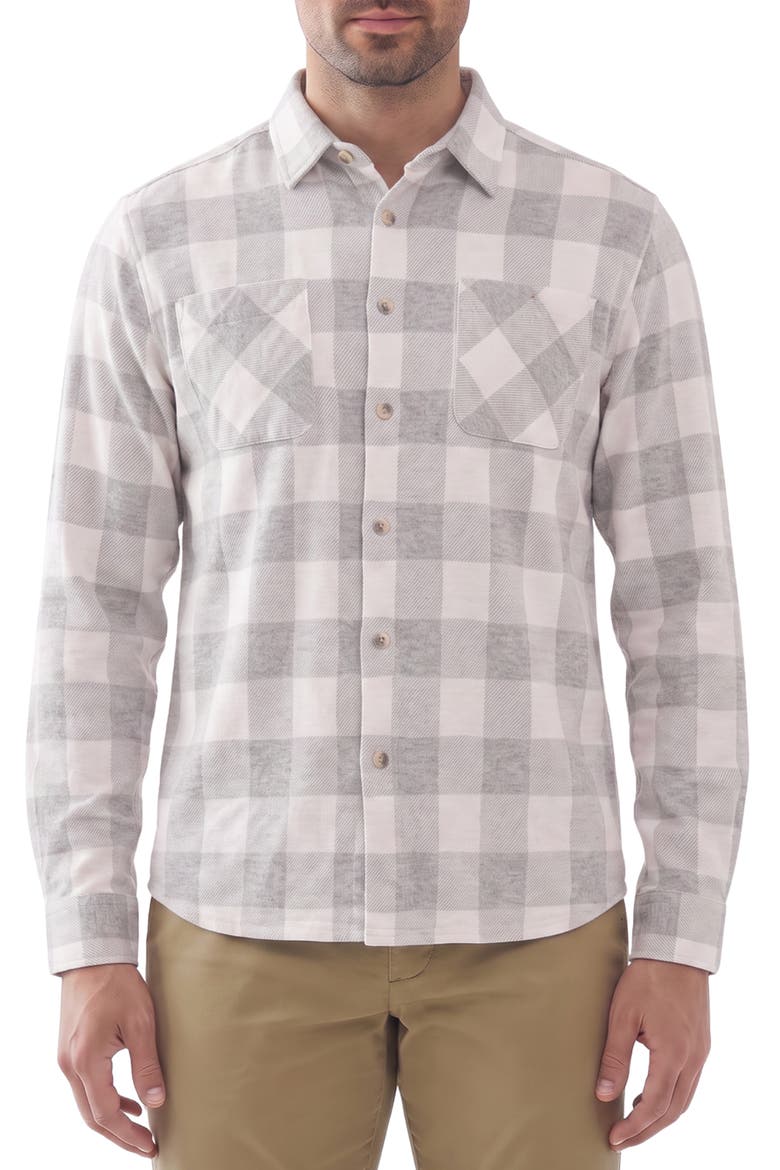 Check Flannel Button Up Shirt, Main, color, 70 GREY