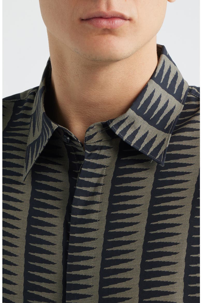 Gro Print Long Sleeve Button-Up Shirt, Alternate, color, FANCY BLUE
