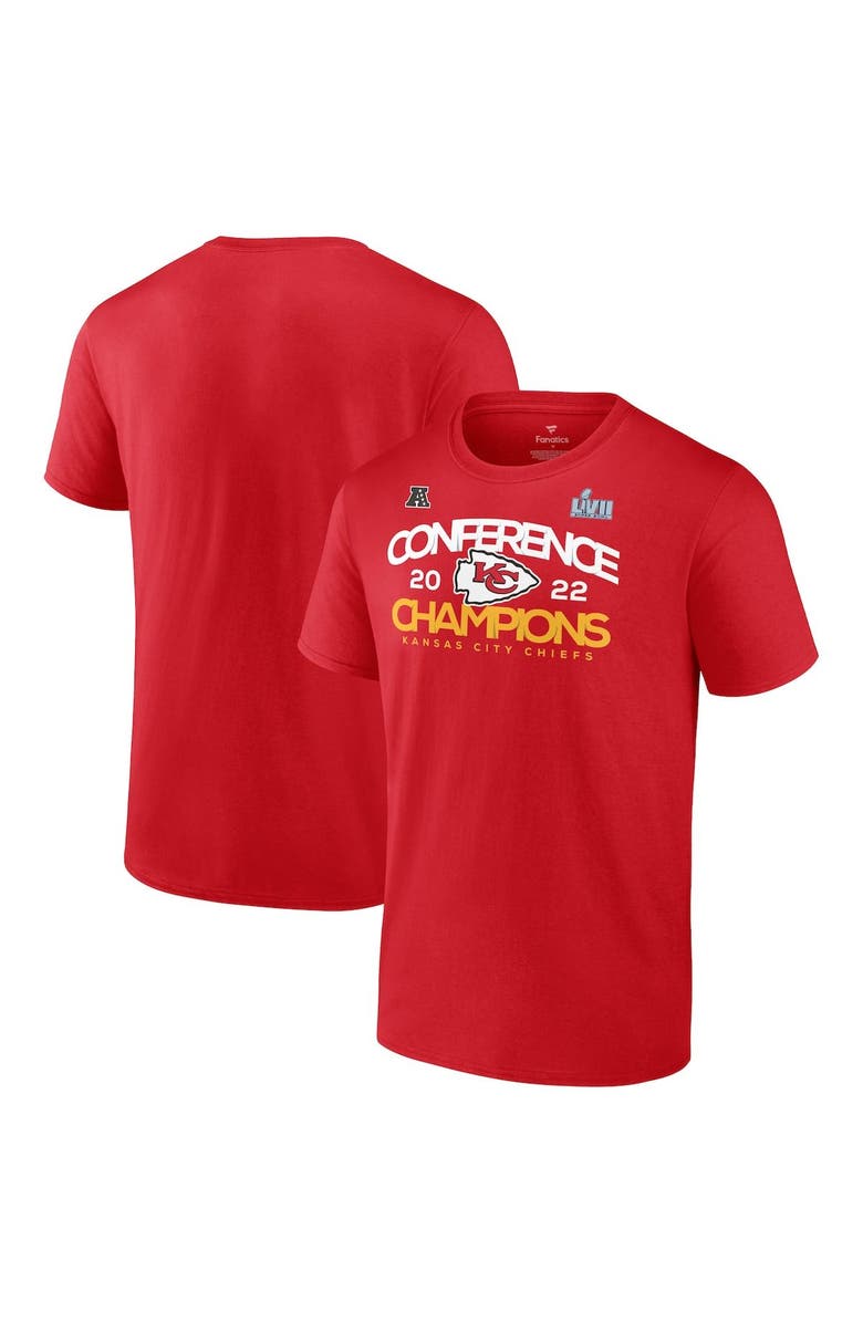 FANATICS Men's Fanatics Branded Red Kansas City Chiefs 2022 AFC Champions Shadow Cast T-Shirt, Main, color, 