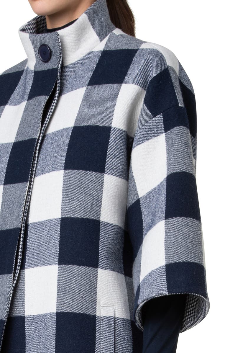 Akris punto Buffalo Check Felted Car Coat, Alternate, color, 