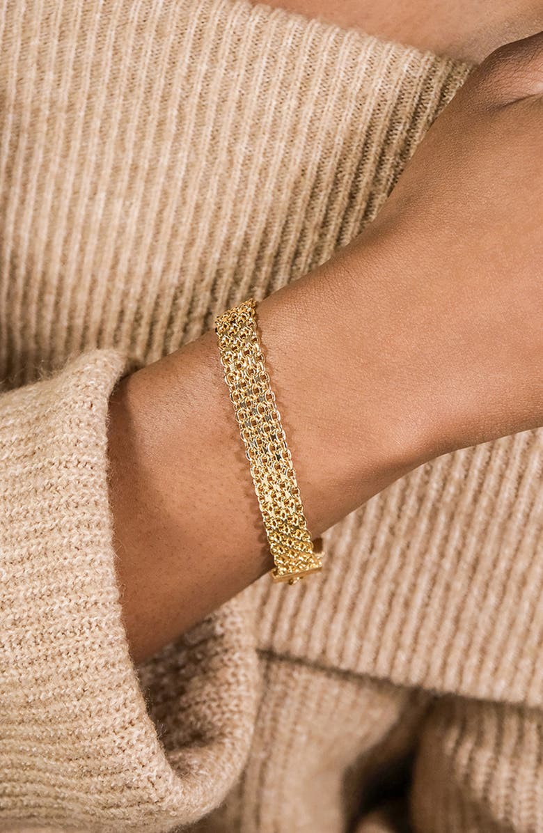 Sterling Forever Elsie Statement Chain Link Bracelet, Alternate, color, Gold