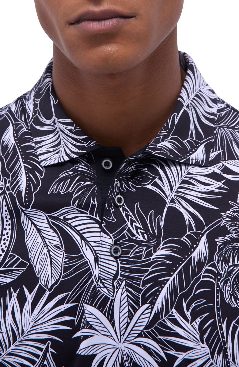 Bugatchi Hendrix Digital Leaf Print Pima Cotton Polo, Alternate, color,