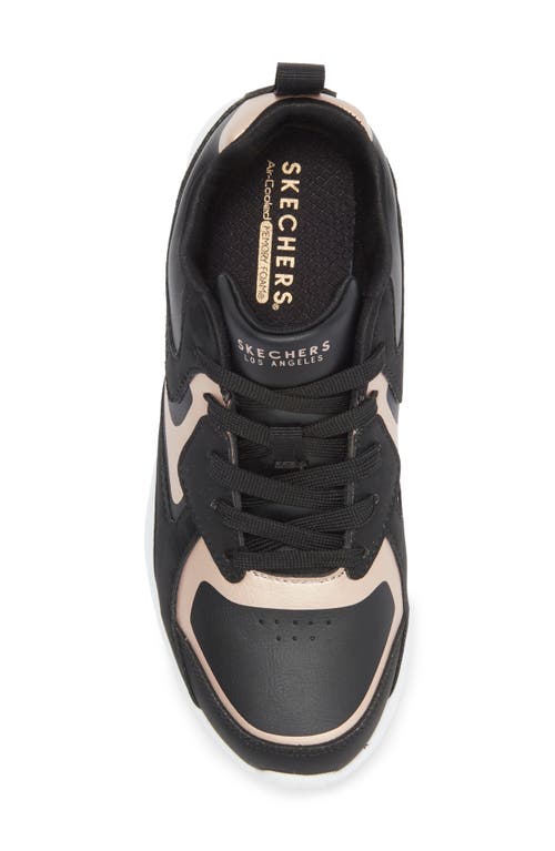 Skechers Kids' Uno Lite Sneaker In Black/rose Gold