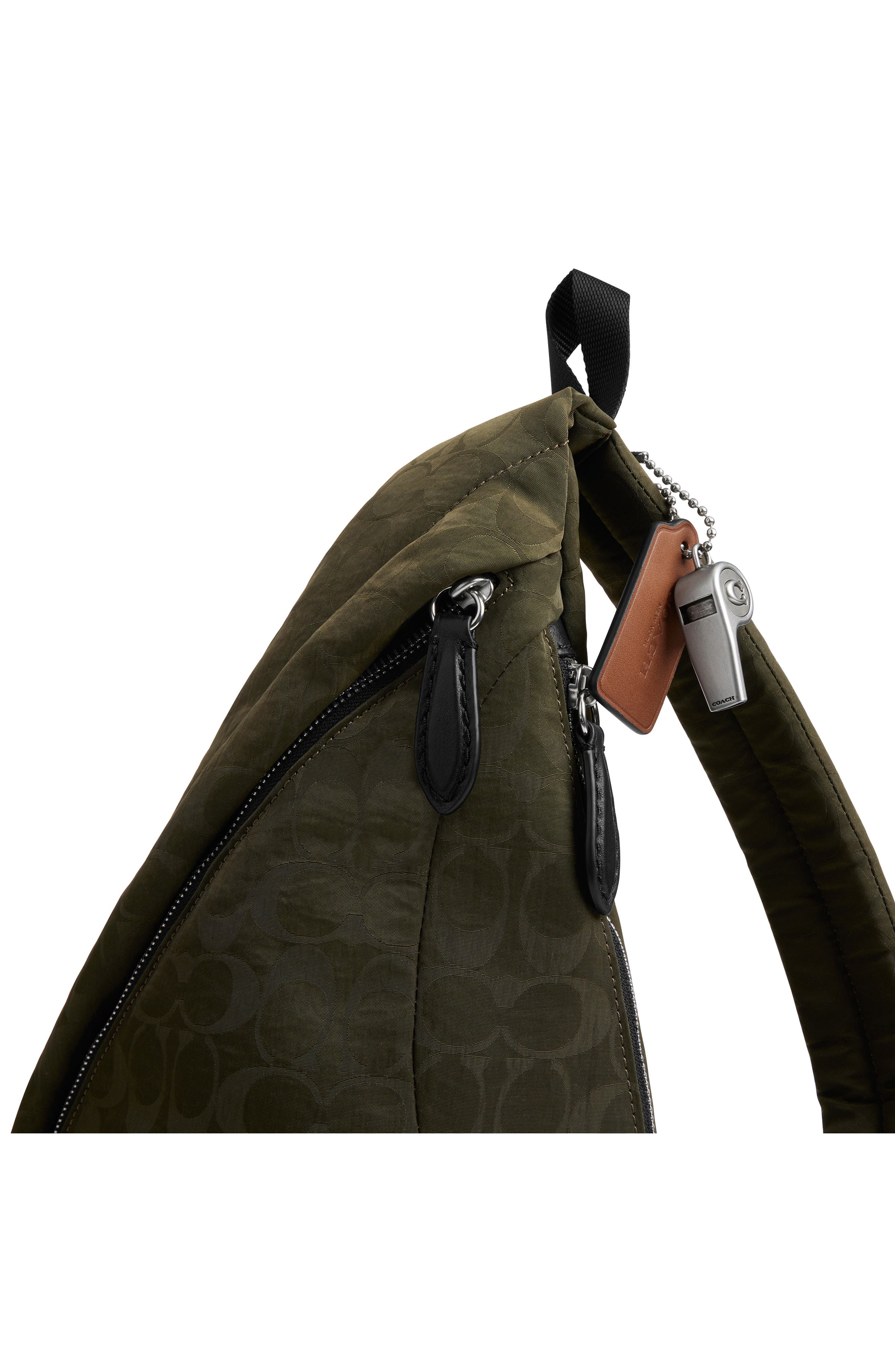 Lachlan Sling in Signature Nylon, Alternate, color, DARK MOSS