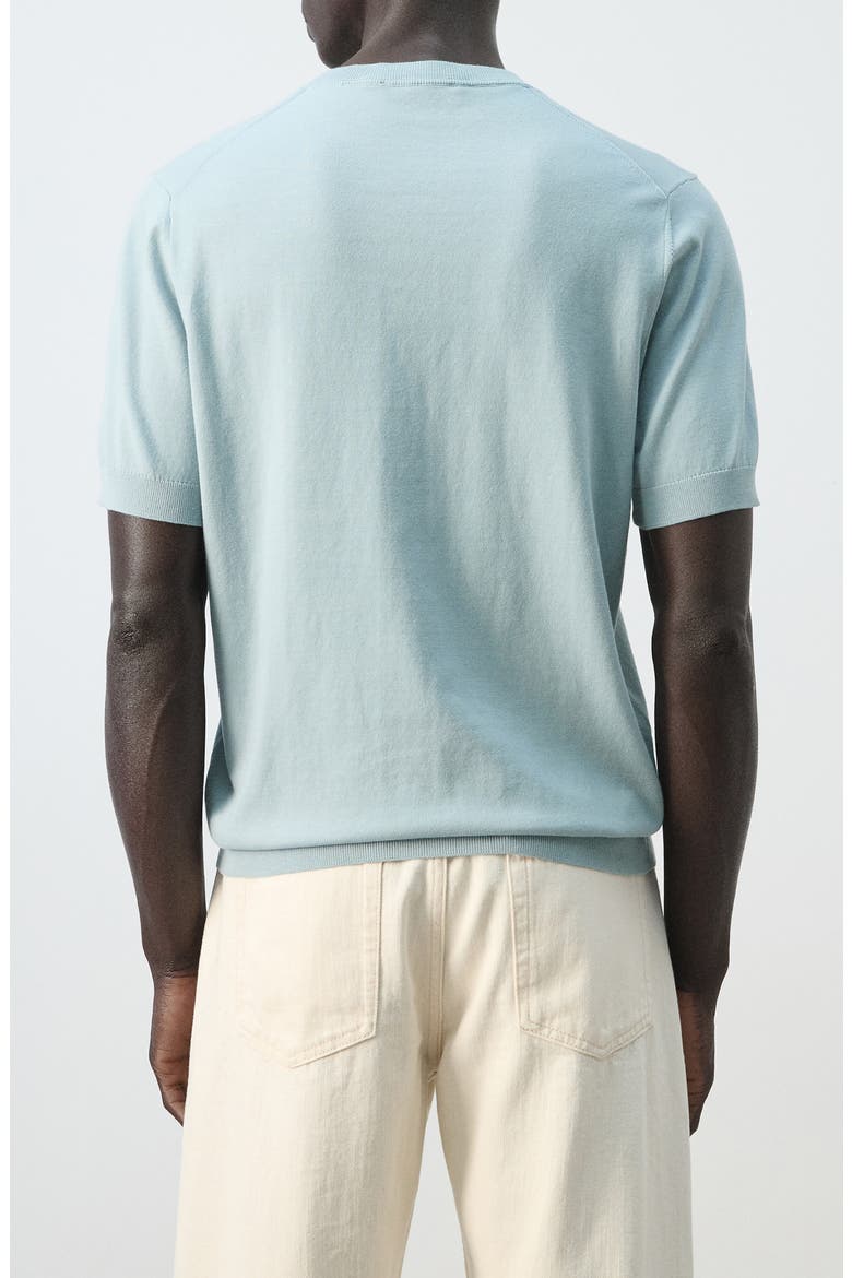 Fine Knit Cotton T-Shirt, Alternate, color, AQUA GREEN