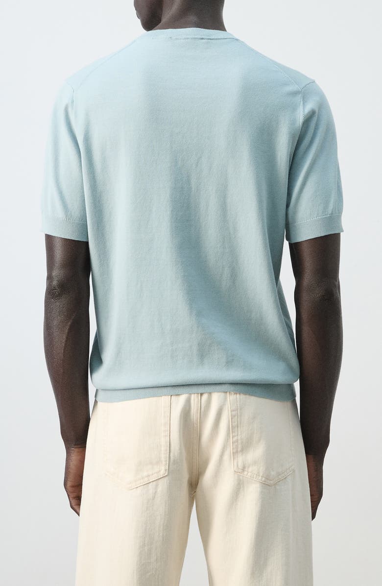 MANGO Fine Knit Cotton T-Shirt, Alternate, color, Aqua Green