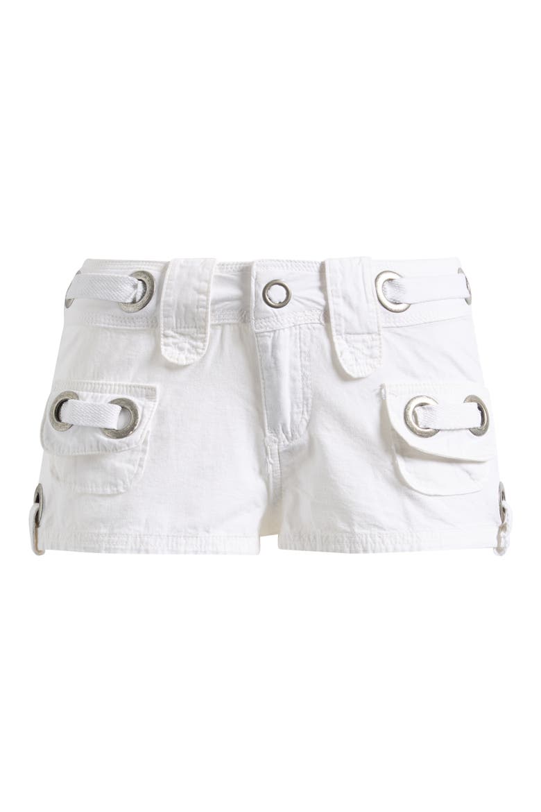 Eyelet Cargo Shorts, Main, color, WHITE