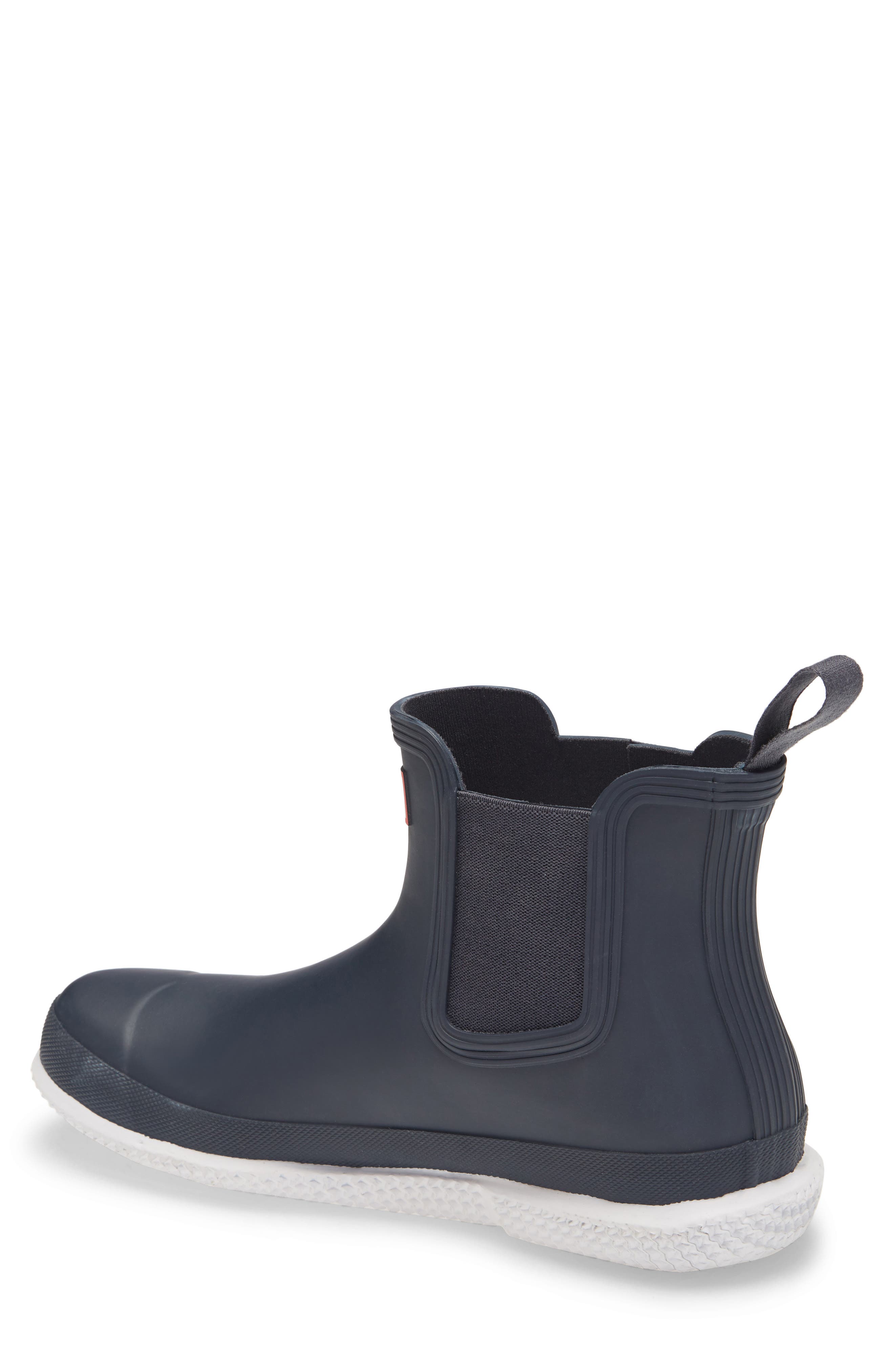 Calendar Sole Waterproof Chelsea Rain Boot, Alternate, color, NAVY/ WHITE