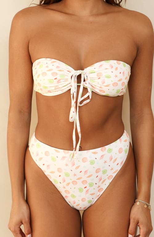 Dippin Daisys Amalfi String Tie Bandeau Bikini Top In Underwater Garden