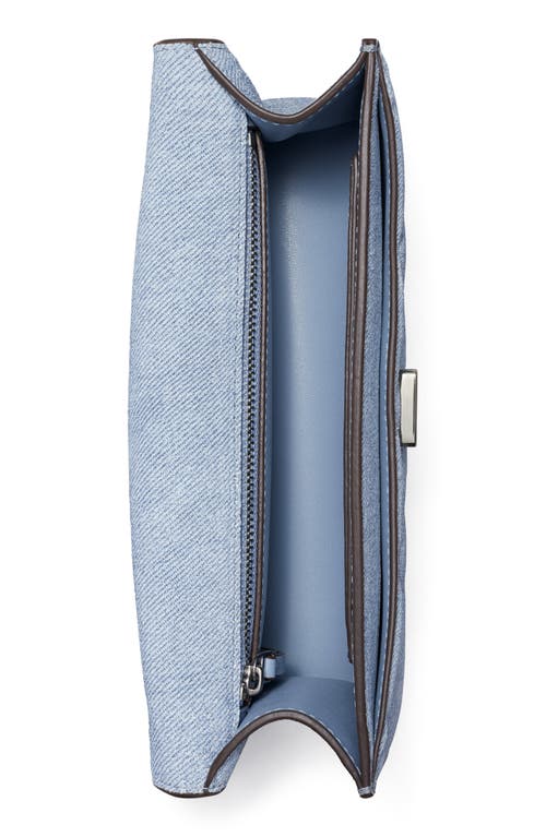 Tory Burch Fleming Small Convertible Denim Shoulder Bag In Denim