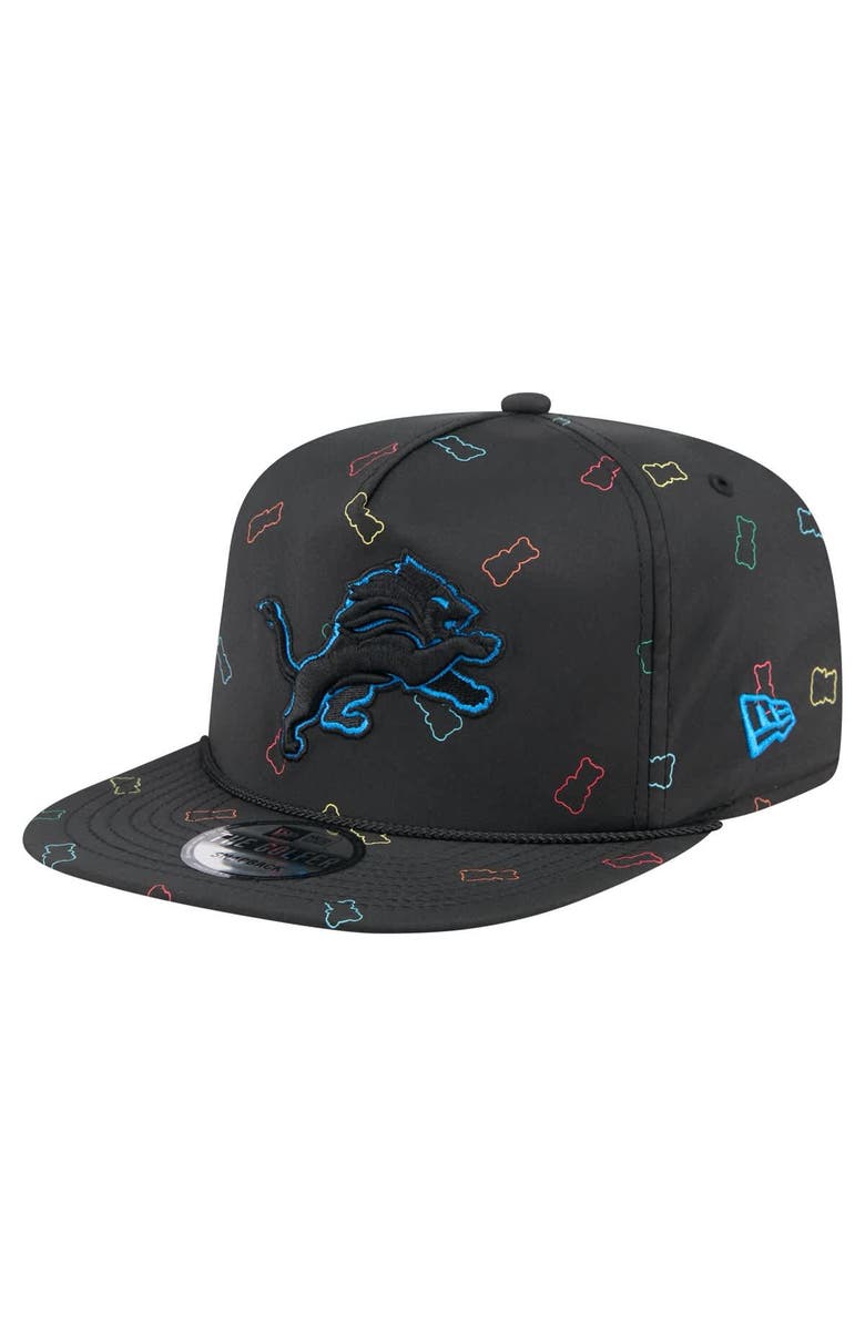 New Era Men's New Era Black Detroit Lions Gummy Golfer Snapback Hat, Main, color, Black