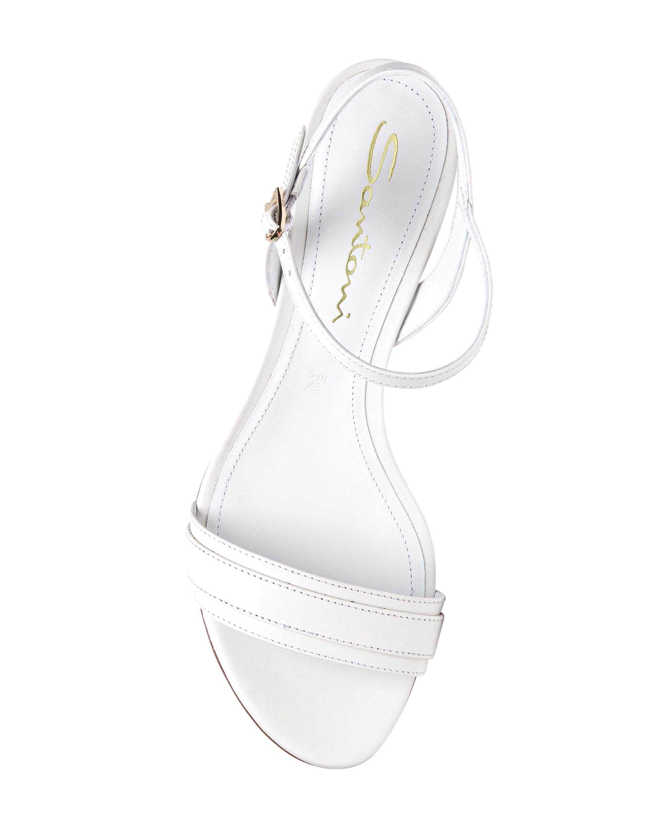 Santoni Women's mid-heel sandal, Alternate, color, White