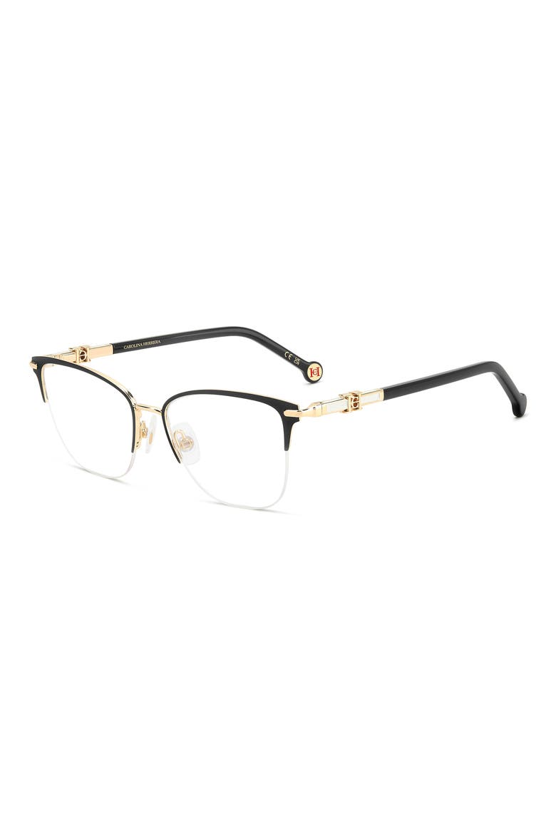 52mm Cat Eye Reading Glasses, Alternate, color, GOLD BLACK