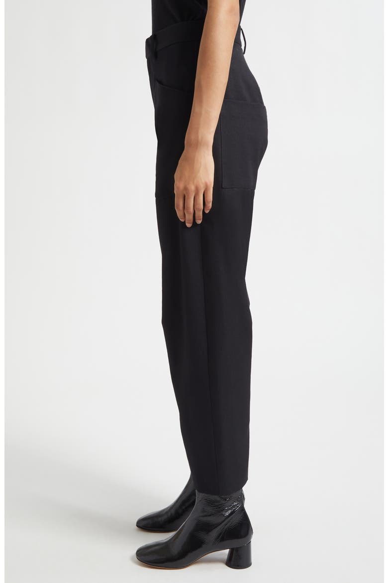 Shon Wool Barrel Leg Pants, Alternate, color, BLACK