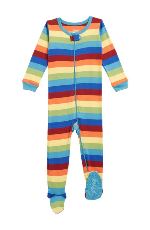 Footed Cotton Pajamas Matching Family Coordinated Stripes