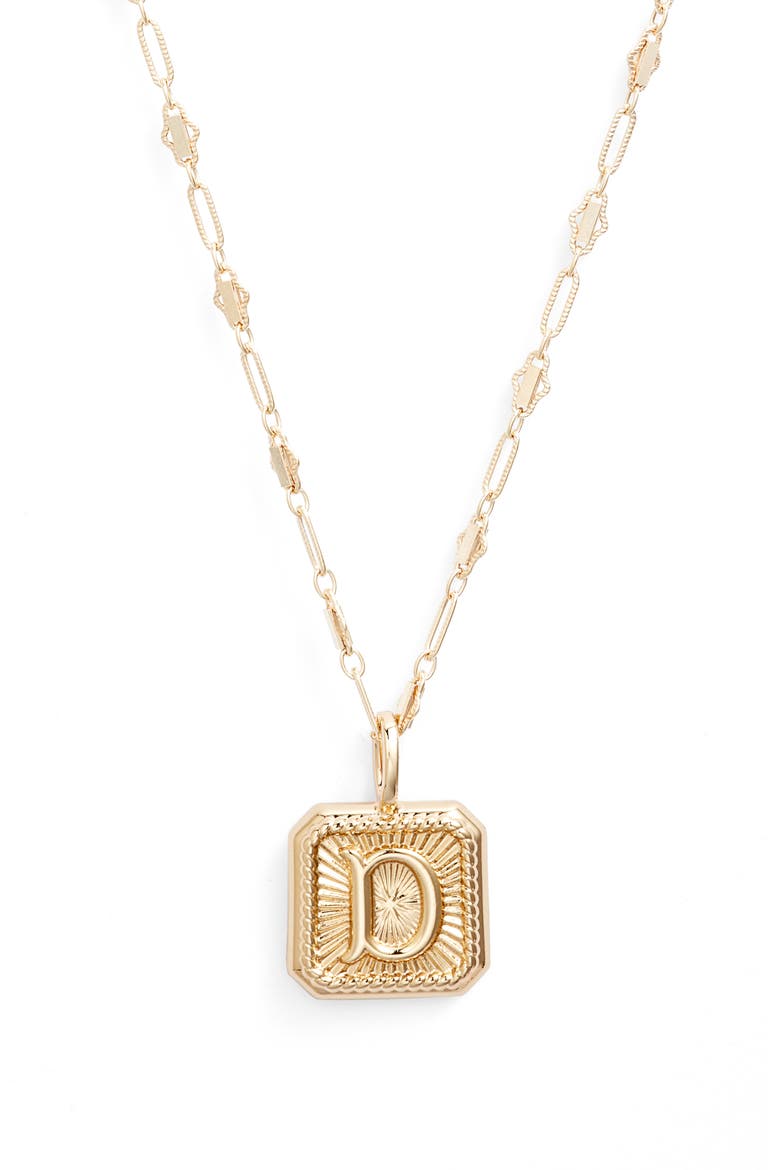 Harlow Initial Pendant Necklace, Main, color, GOLD - D