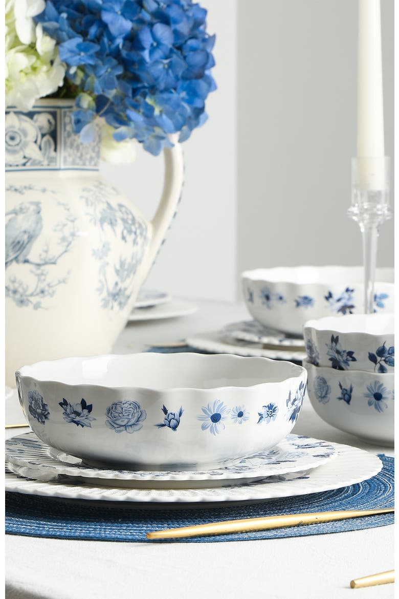 Fiore New Bone China Bowl Set of 4, Alternate, color, Blue