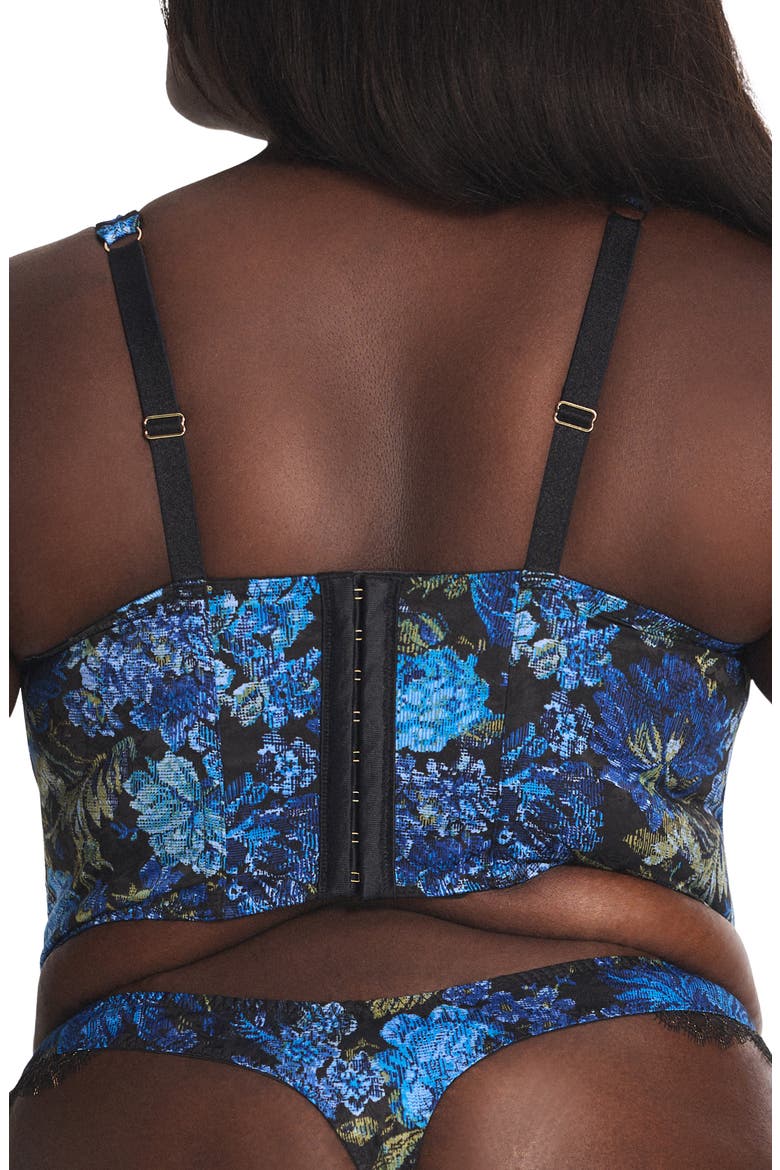 Floral Rush Bustier, Alternate, color, BLACK CAVIAR TAPESTRY PRINT
