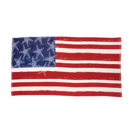 American Flag Starfish Stars & Stripes Beach Towel 29.5" x 59"