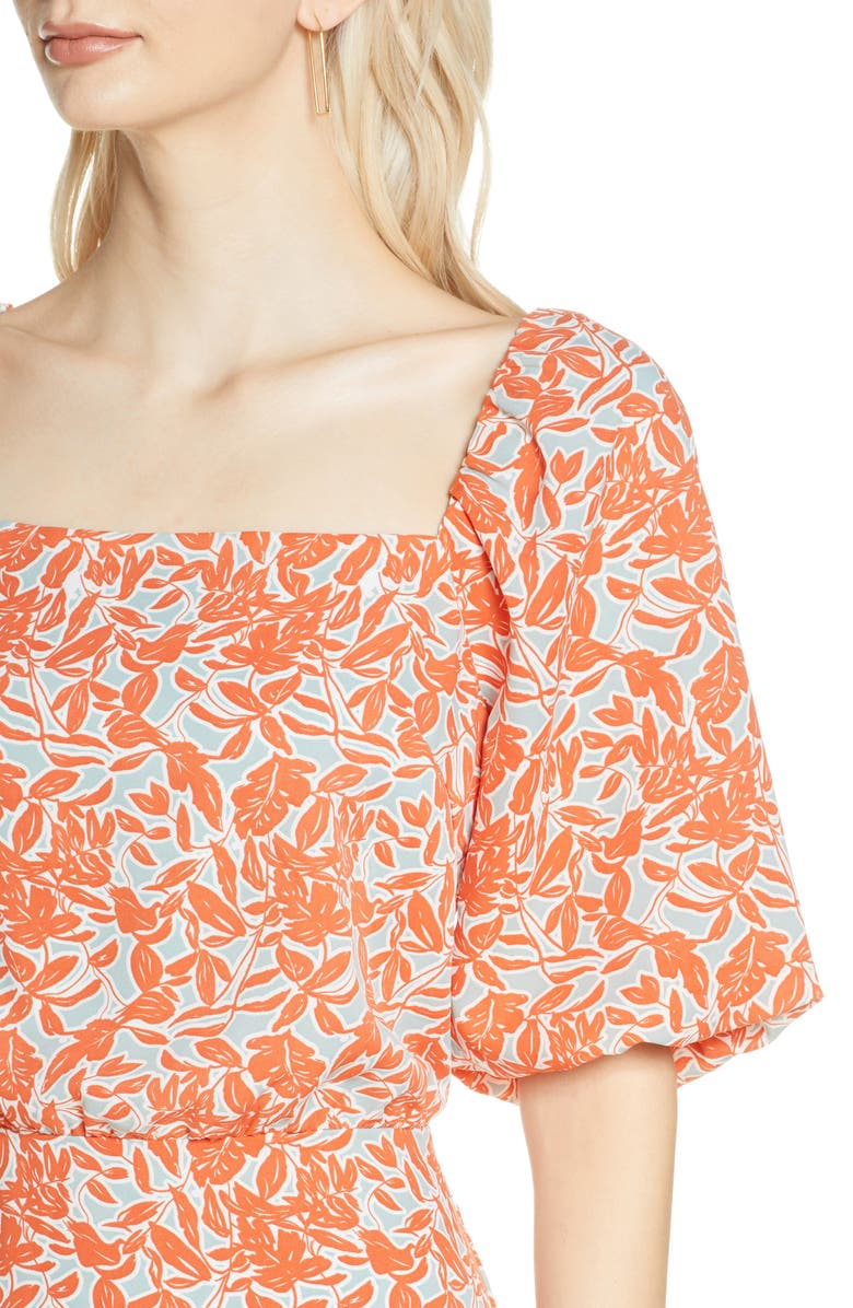 Chelsea28 Floral Print Blouson Midi Dress, Alternate, color, 